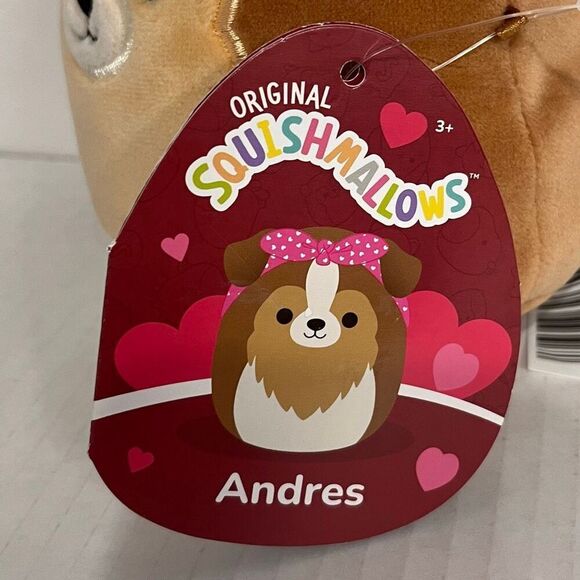 Squishmallows Andres The Sheltie Dog (Pink Headband)   5”   NWT - Picture 5 of 5